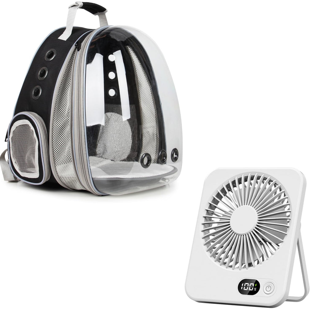 Expandable Cat Backpack with Mini Fan J88204