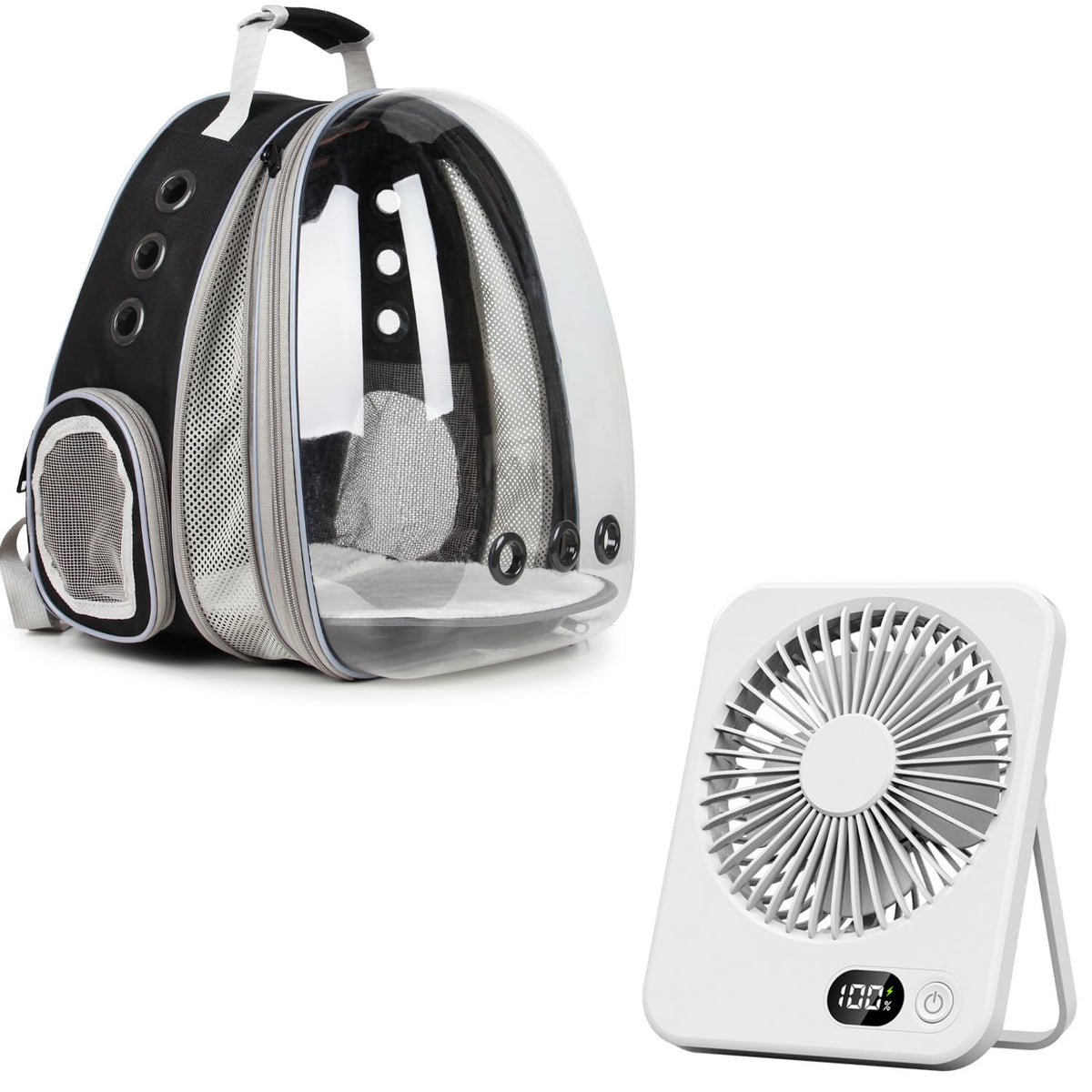 Expandable Cat Backpack with Mini Fan J88204