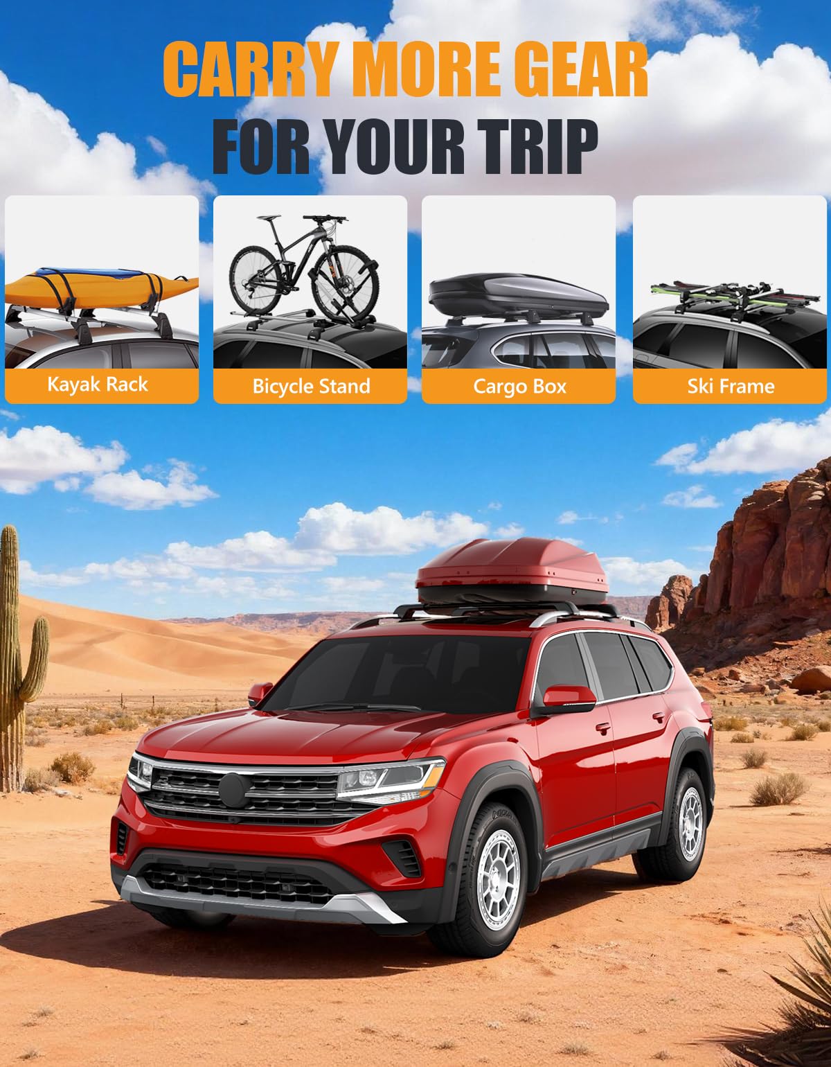 300lb Roof Rack Cross Bars Q741934