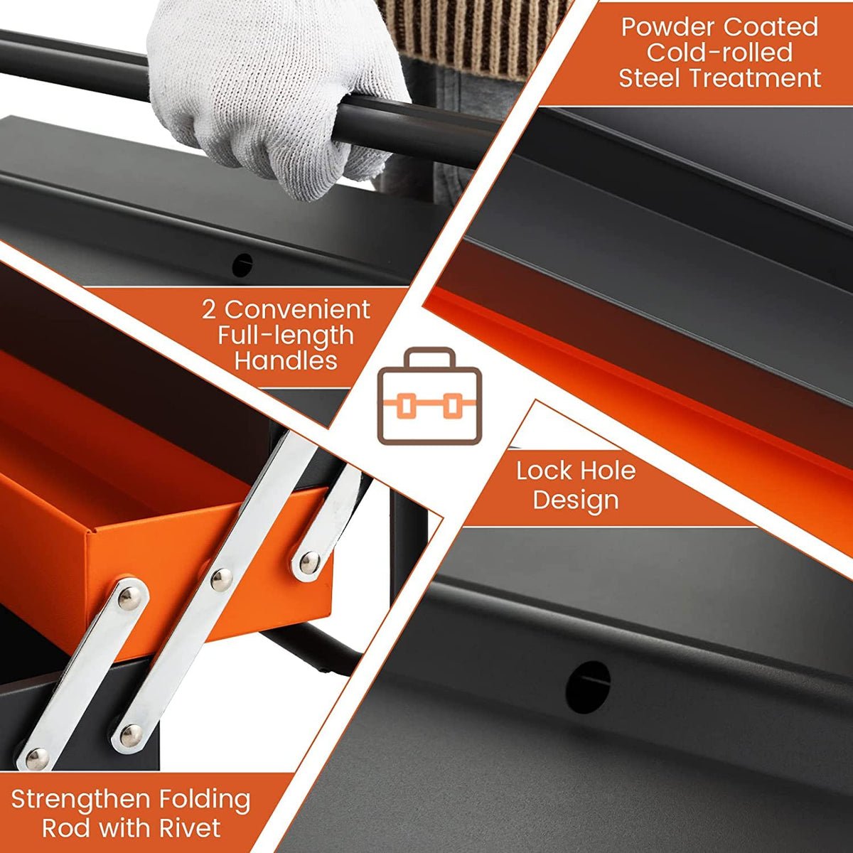 22-Inch 3-Layer 5-Tray Metal Tool Box F877