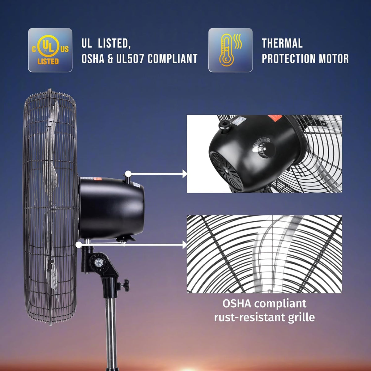 20 Inch High Velocity Oscillating Pedestal Fan F547