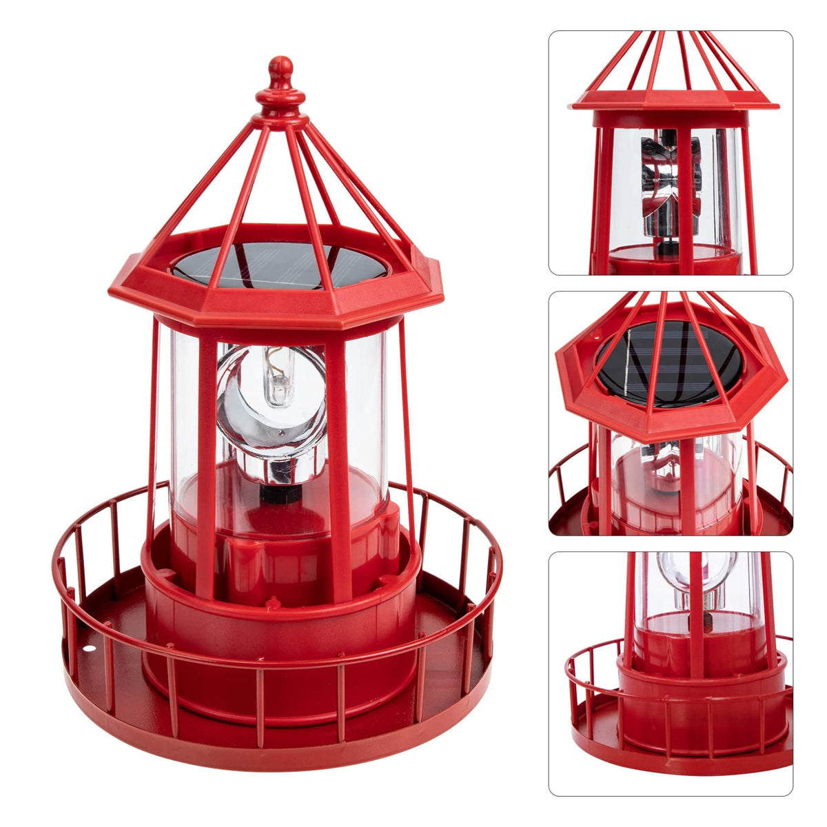 Solar Powered Lighthouse Iron Rotating Solar Light U942