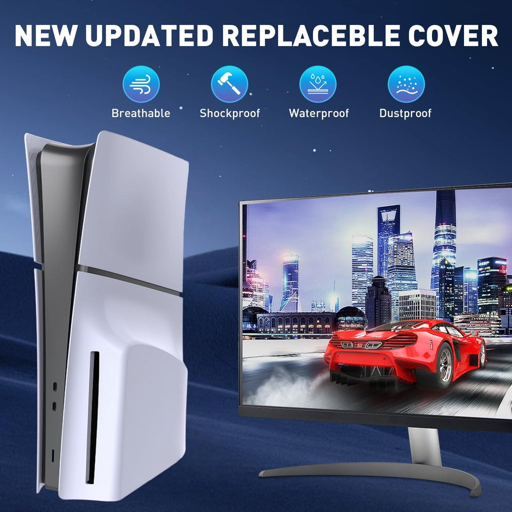 White PS5 Slim Disc Edition Face Plates R1321
