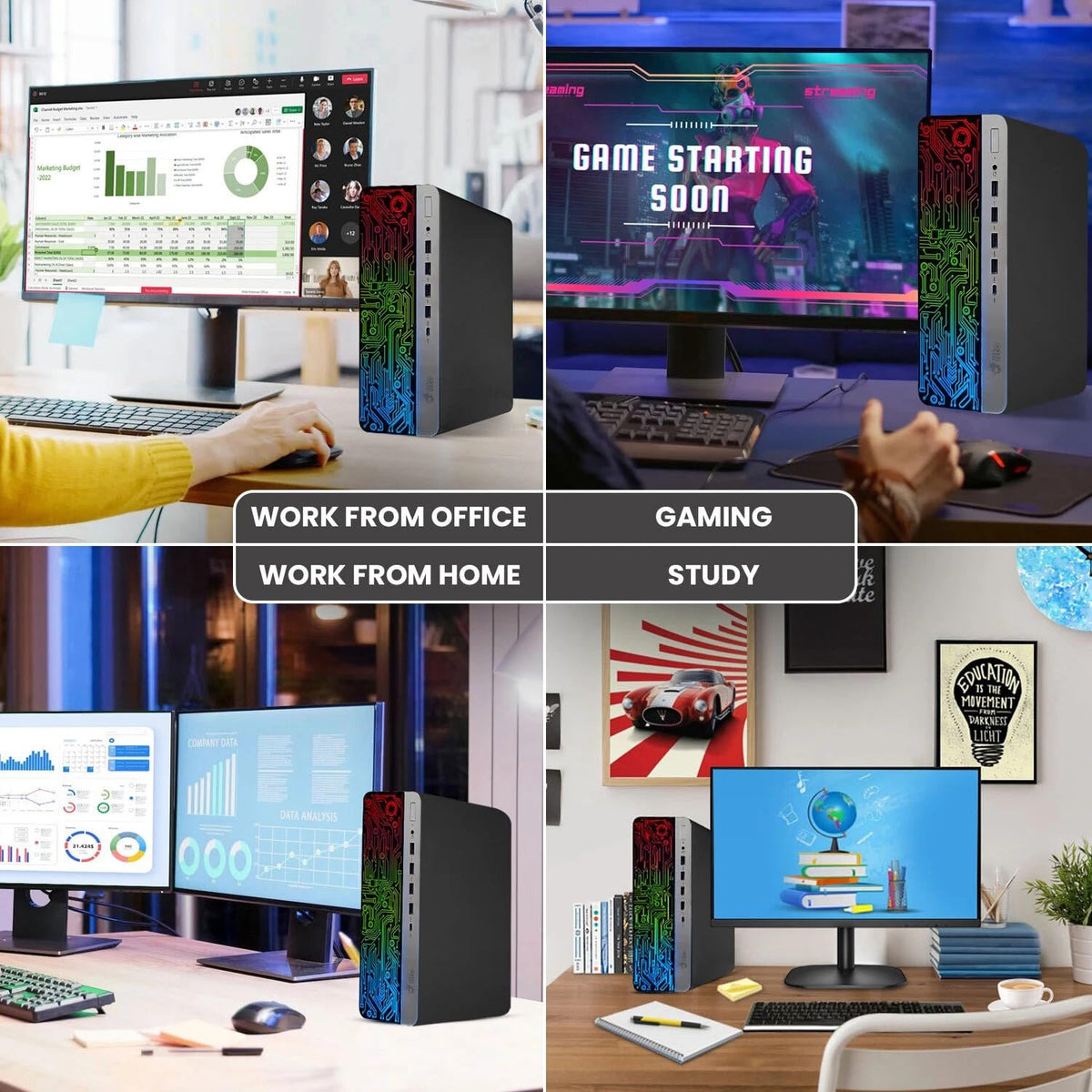 RGB Gaming Desktop PC Intel i5 16GB DDR4 512GB SSD GeForce GT 1030 B83384