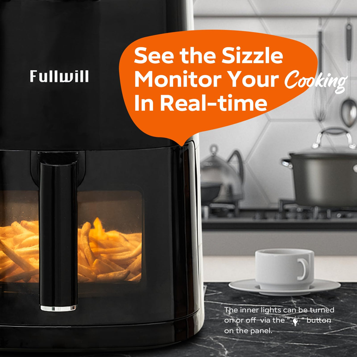 6QT Nonstick Air Fryer with Visible Window W68798