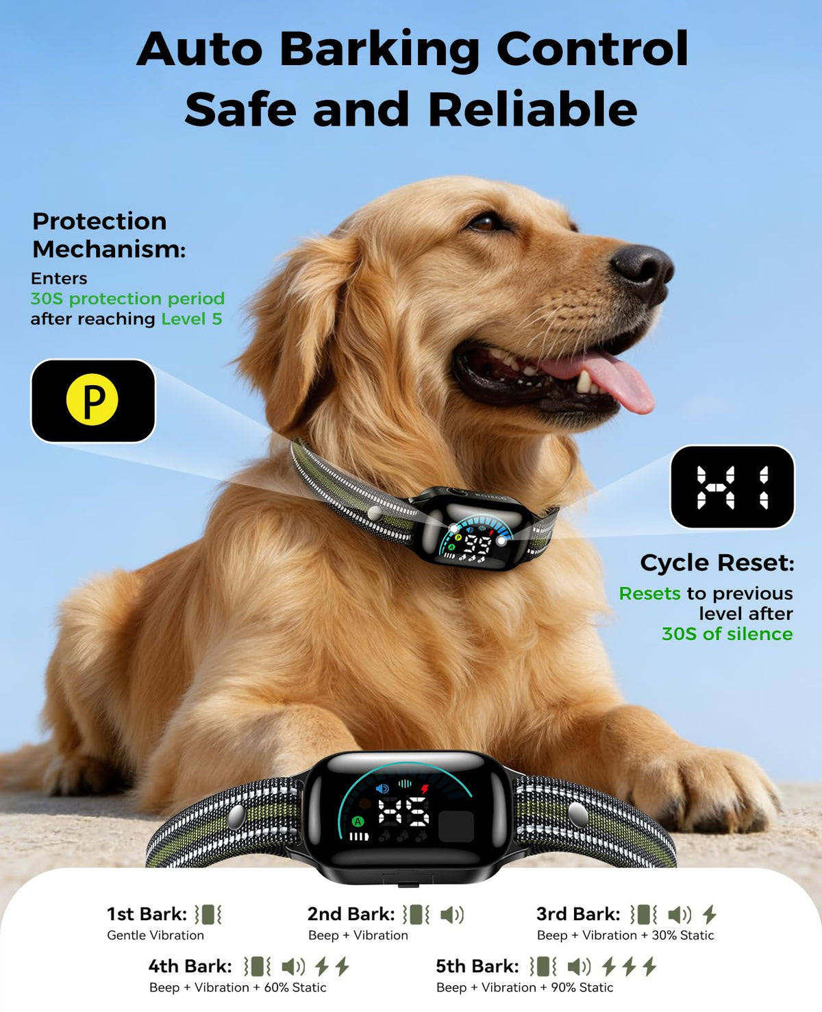 2-in-1 Dog Shock Collar & Bark Collar Q33578