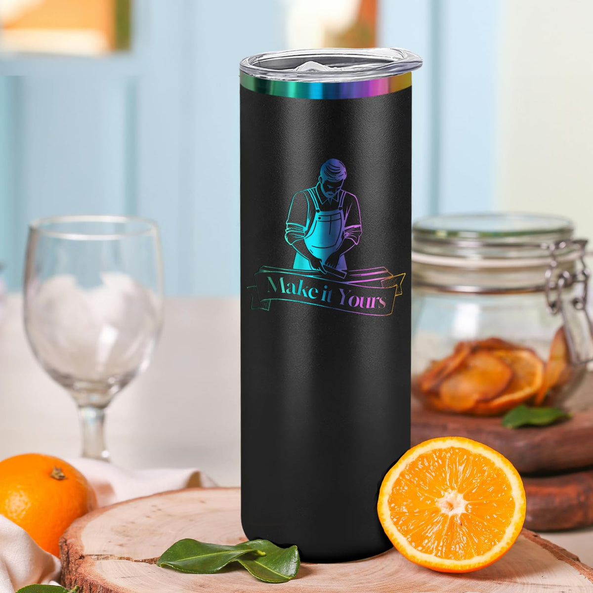 16 Pack Rainbow Plated Stainless Steel Tumbler 20oz J409424