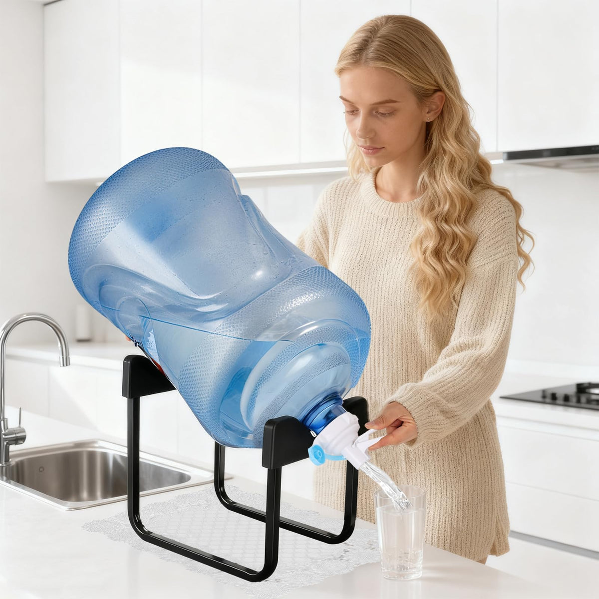 3-5 Gallon Water Jug Stand with Dispenser Valves I705038