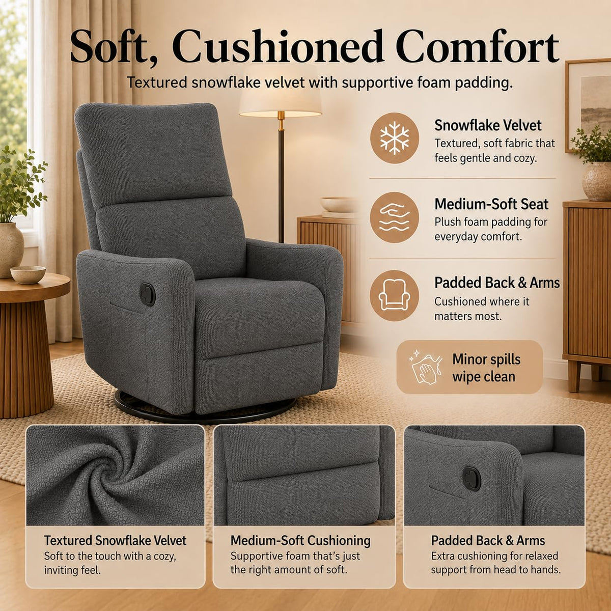 Swivel Rocker Recliner Chair H669