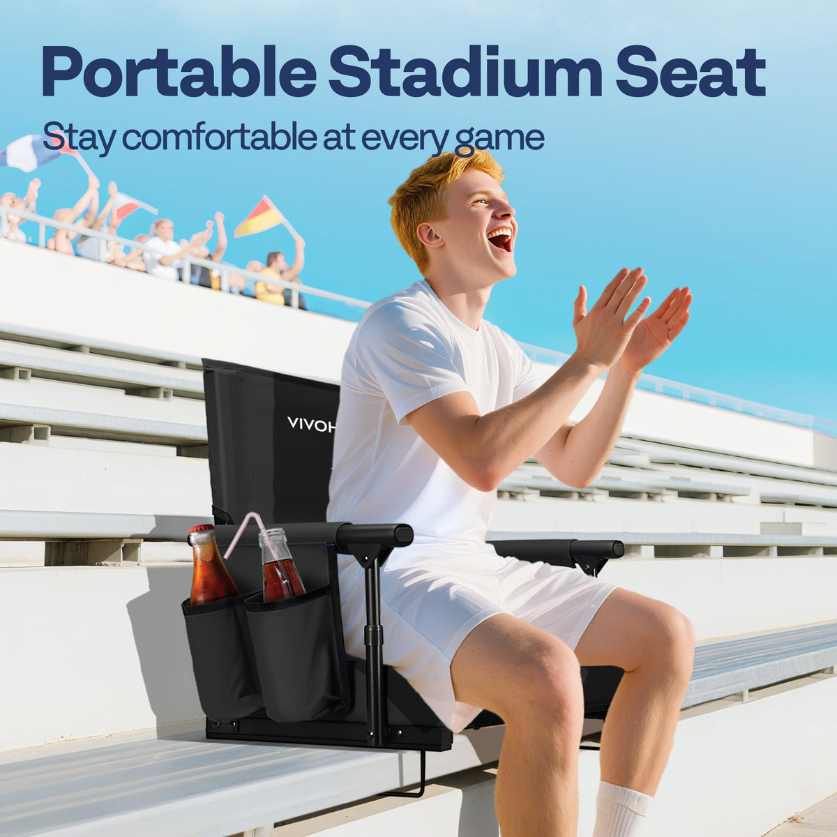 Stadium Seat with Back Support and 2.8" Cushion I7579
