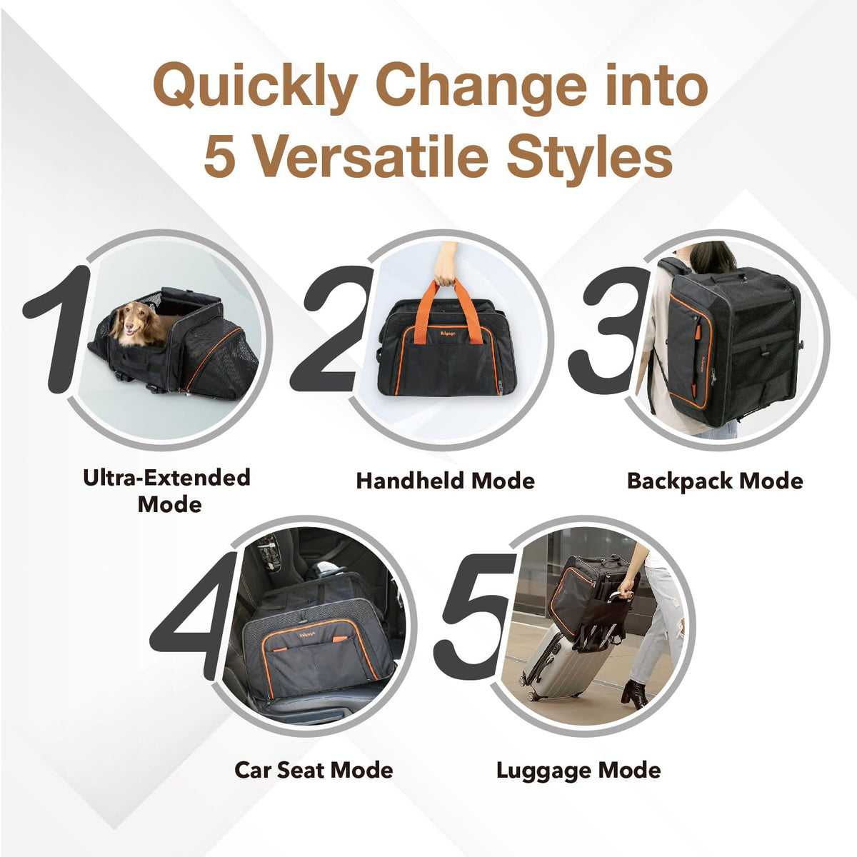 Expandable Pet Carrier for Dogs and Cats V867078