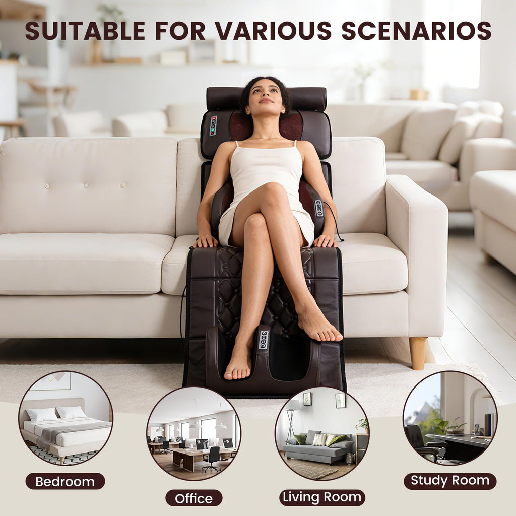 Full Body Massage Mat with 10 Vibration Heads, 9 Speeds & 3 Heat Levels I1399