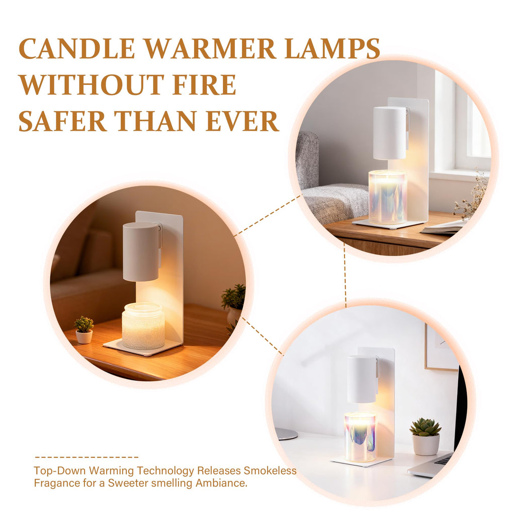 White Candle Warmer Lamp with Timer M7675