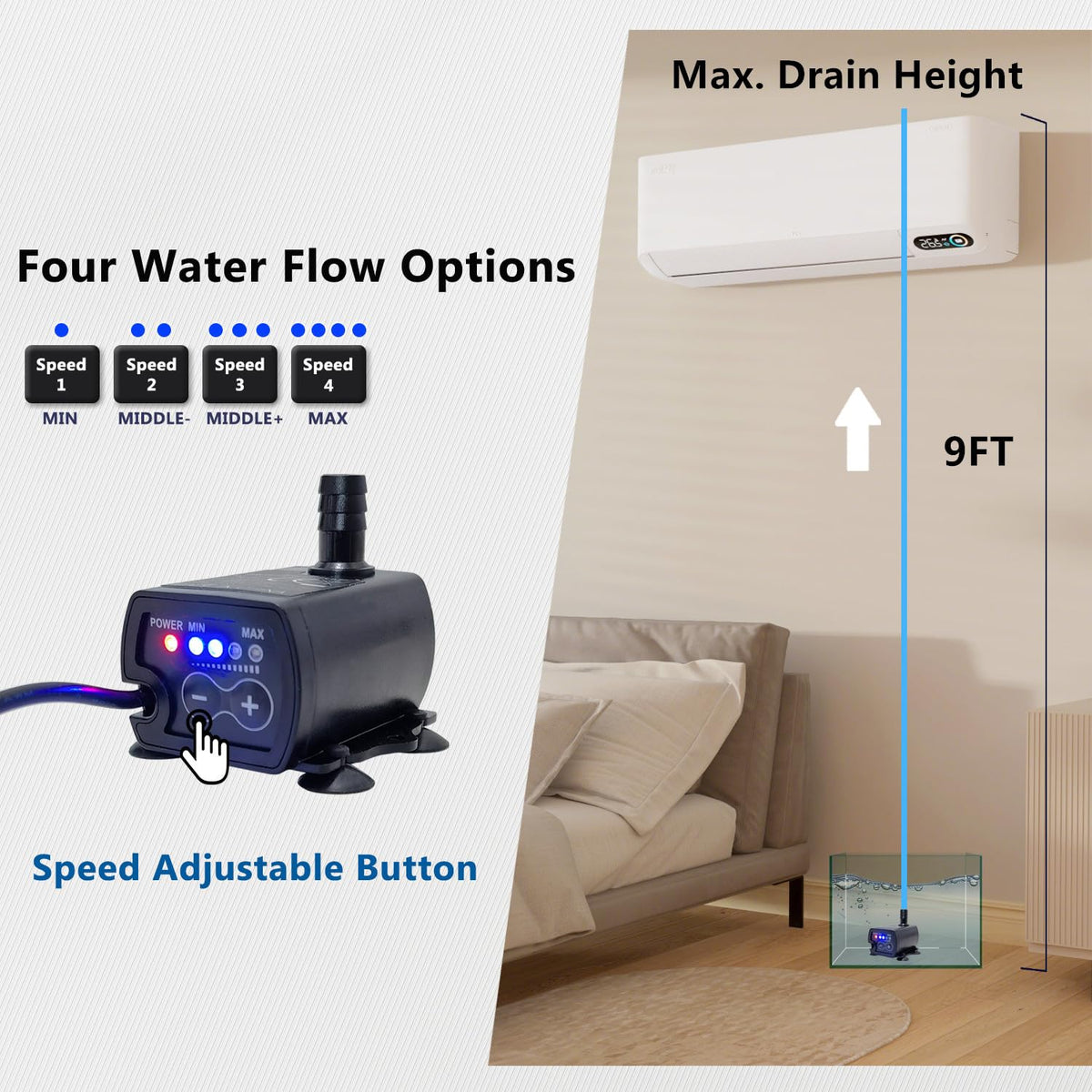 Aquarium Auto Top Off System with 4 Level Flow Control Pump Q428452