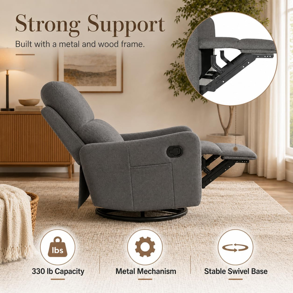 Swivel Rocker Recliner Chair H669