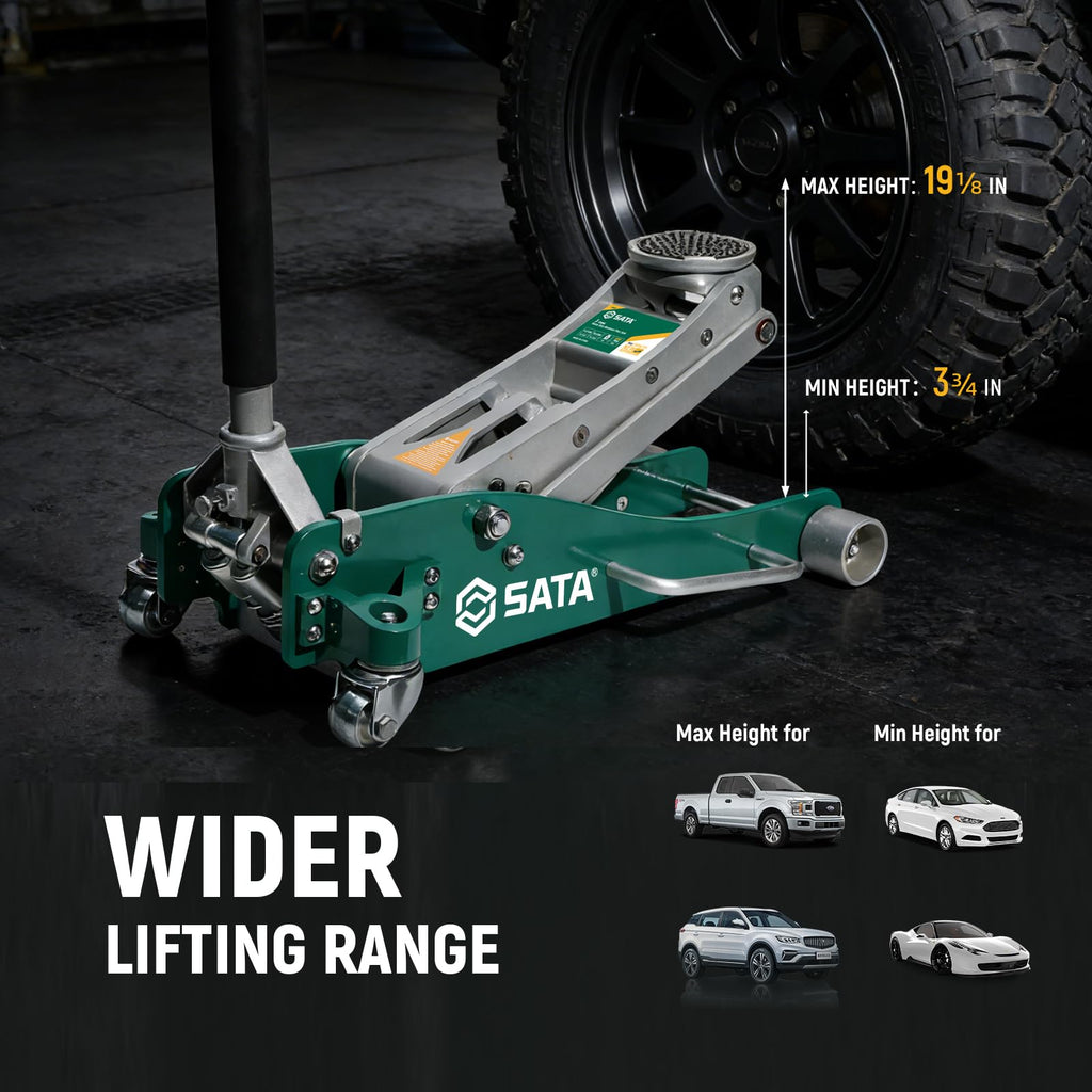 3-Ton Aluminum Floor Jack with Dual-Piston Rapid Lift Pump R485