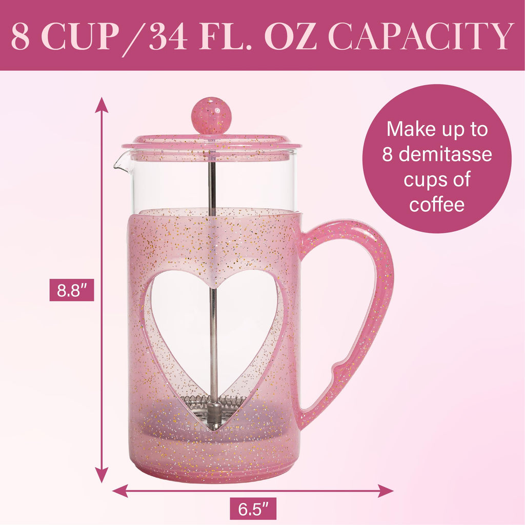 8-Cup Pink French Press Coffee Maker P562
