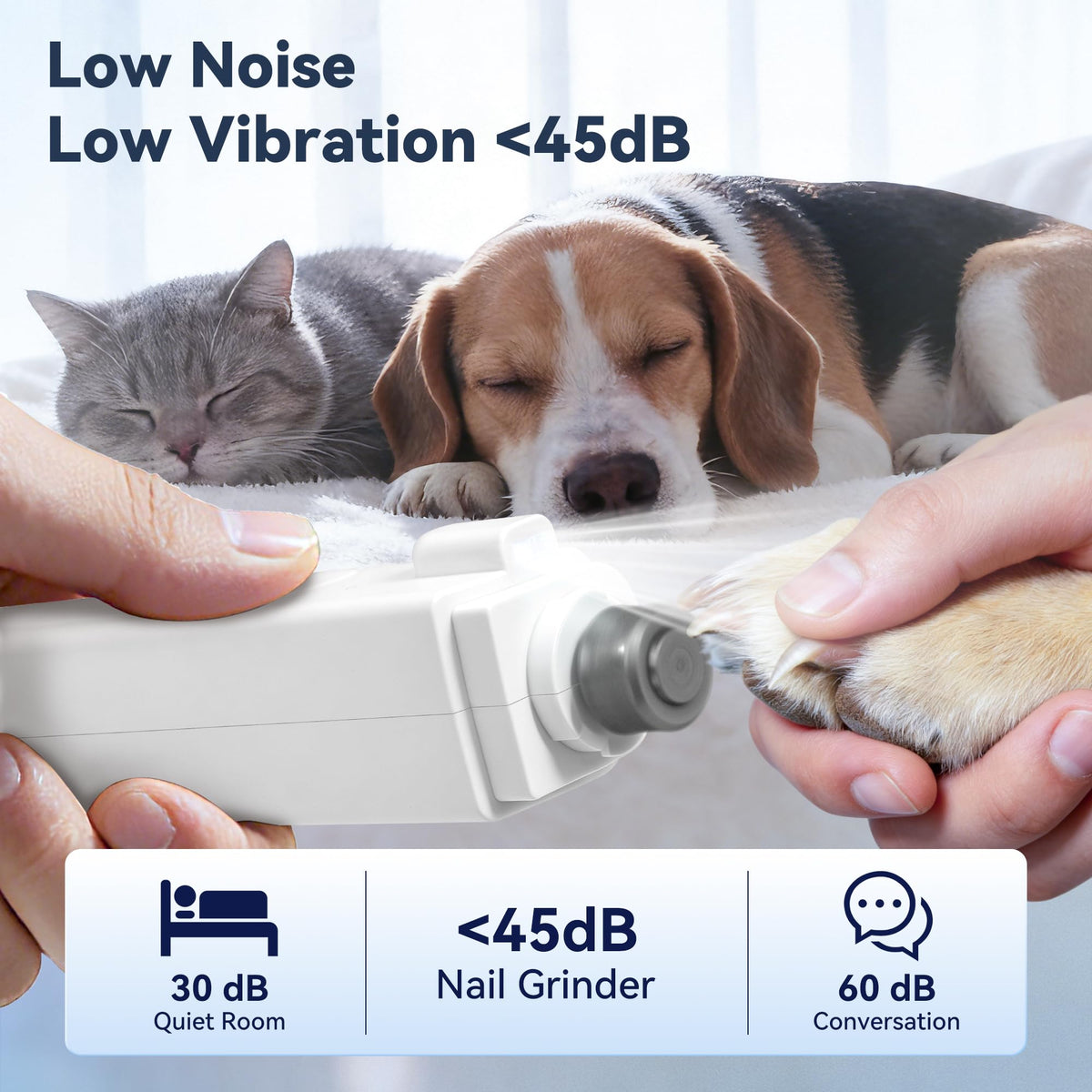 2-in-1 Quiet Electric Pet Nail Clipper & Grinder with Light C5437