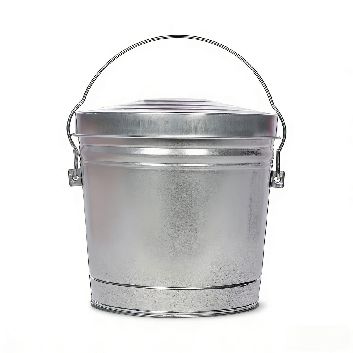 6 Gallon Galvanized Metal Trash Can with Lid E8408