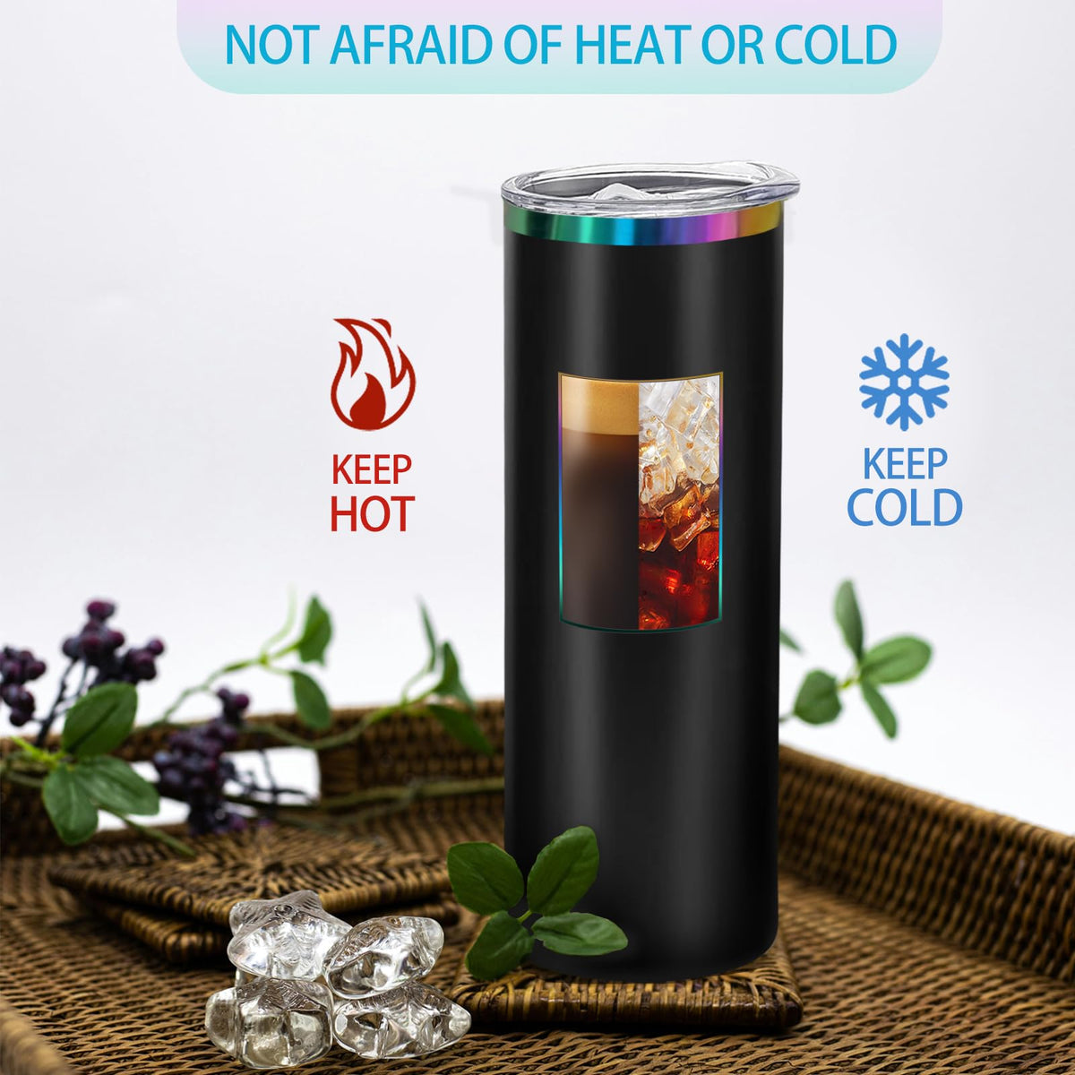 16 Pack Rainbow Plated Stainless Steel Tumbler 20oz J409424