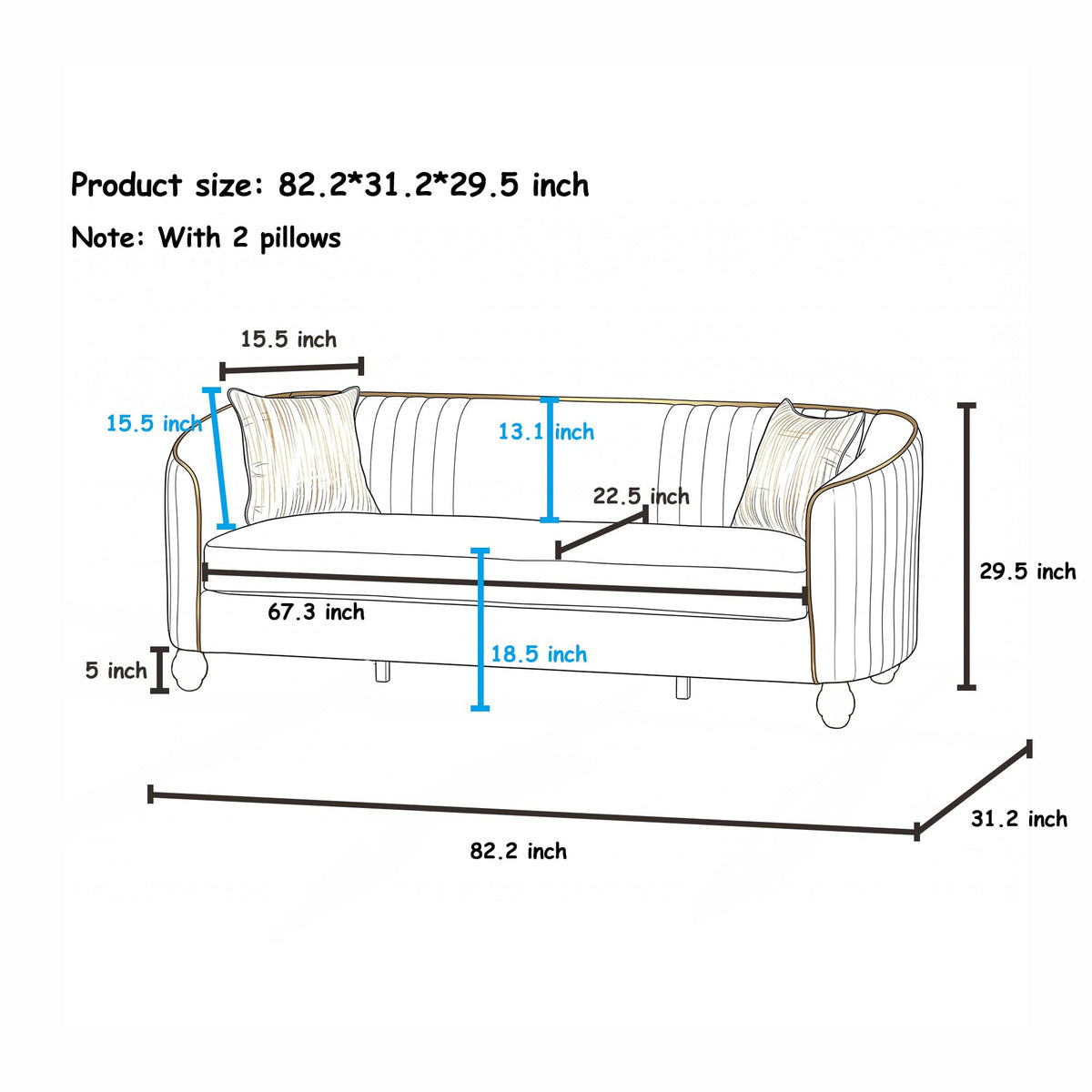2-Piece Velvet Sofa Set E340