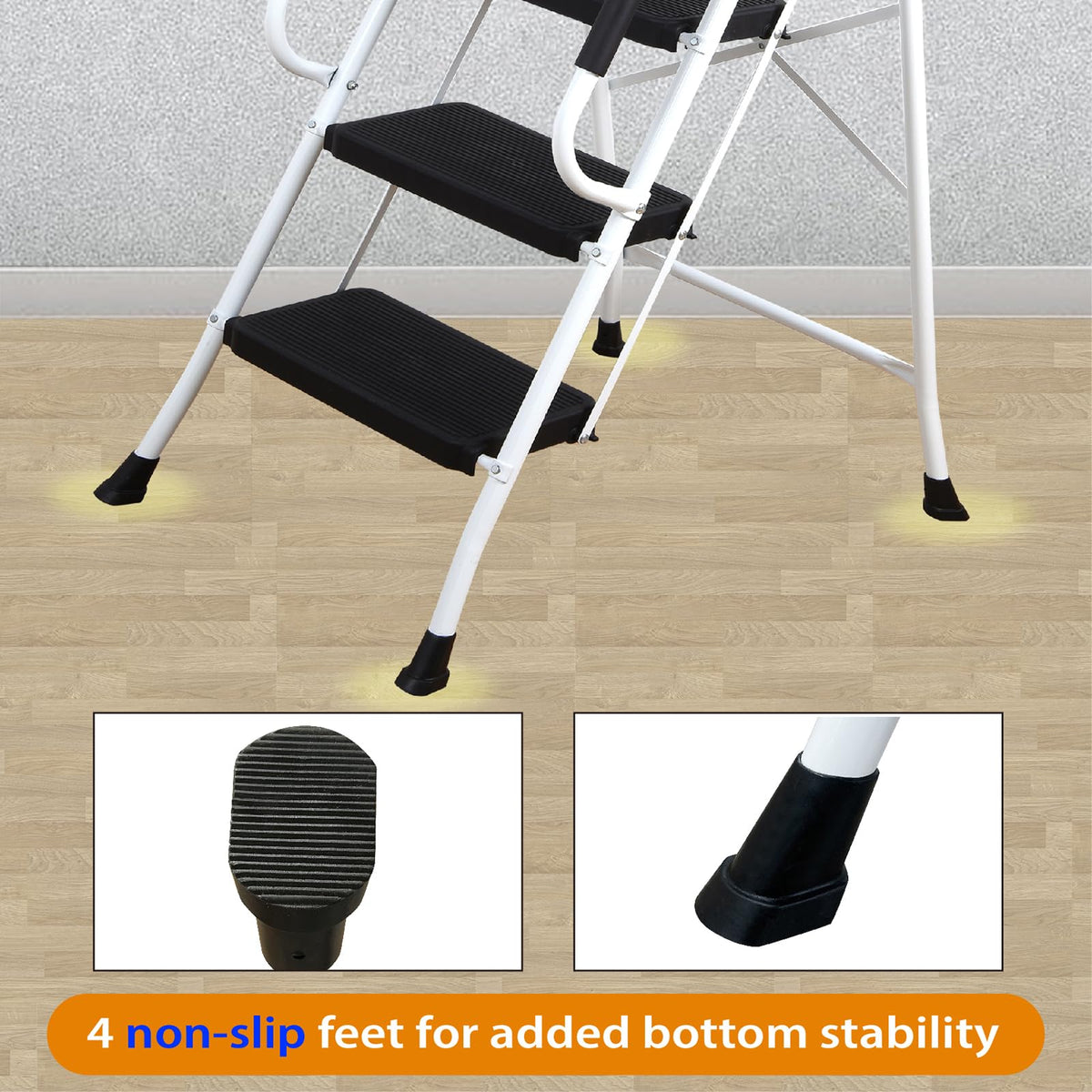 4 Step Ladder with Handrails 330lbs Capacity P5735