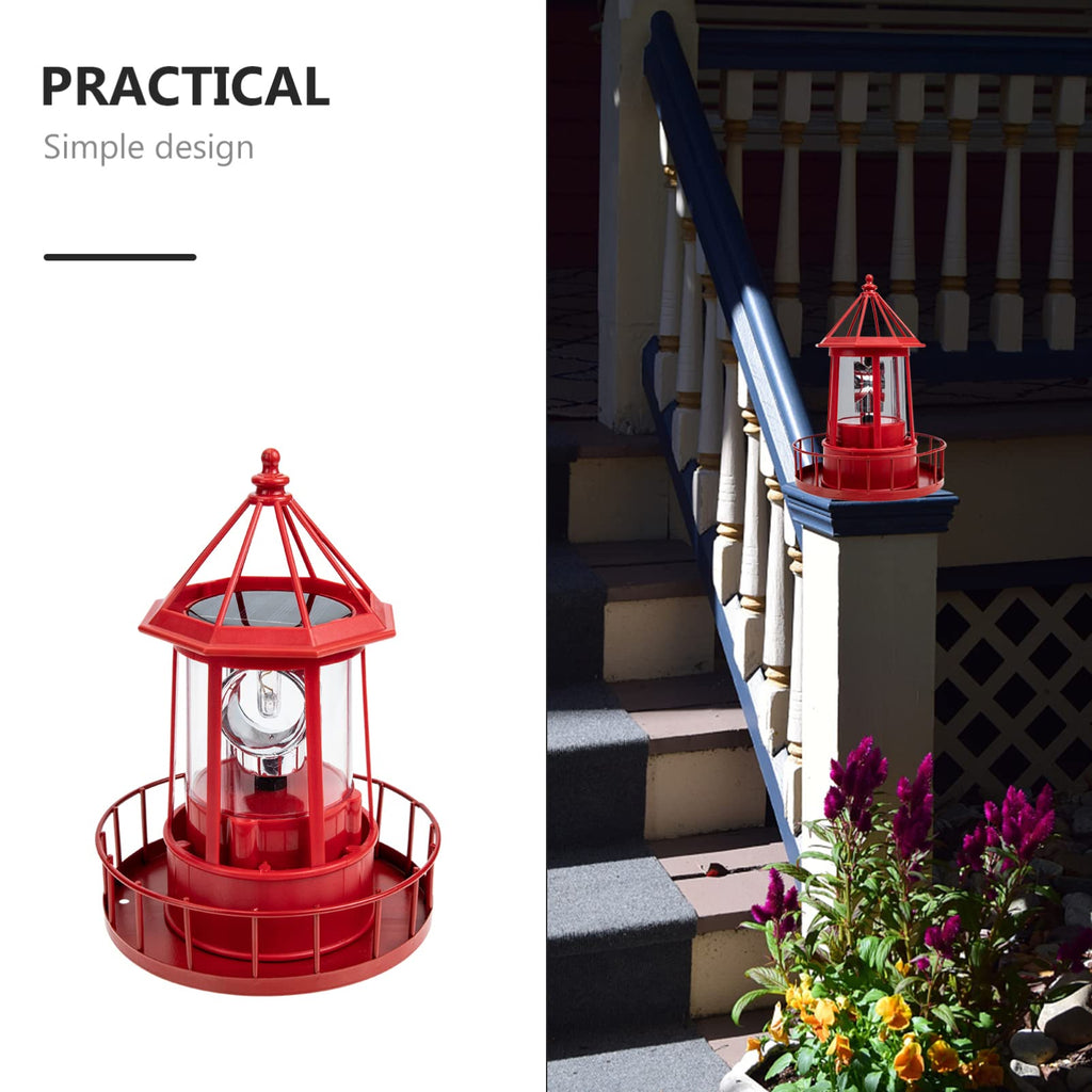 Solar Powered Lighthouse Iron Rotating Solar Light U942