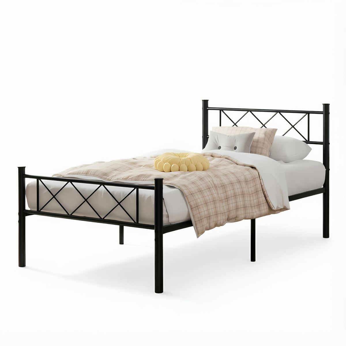 Twin Size Metal Bed Frame with Headboard V3206