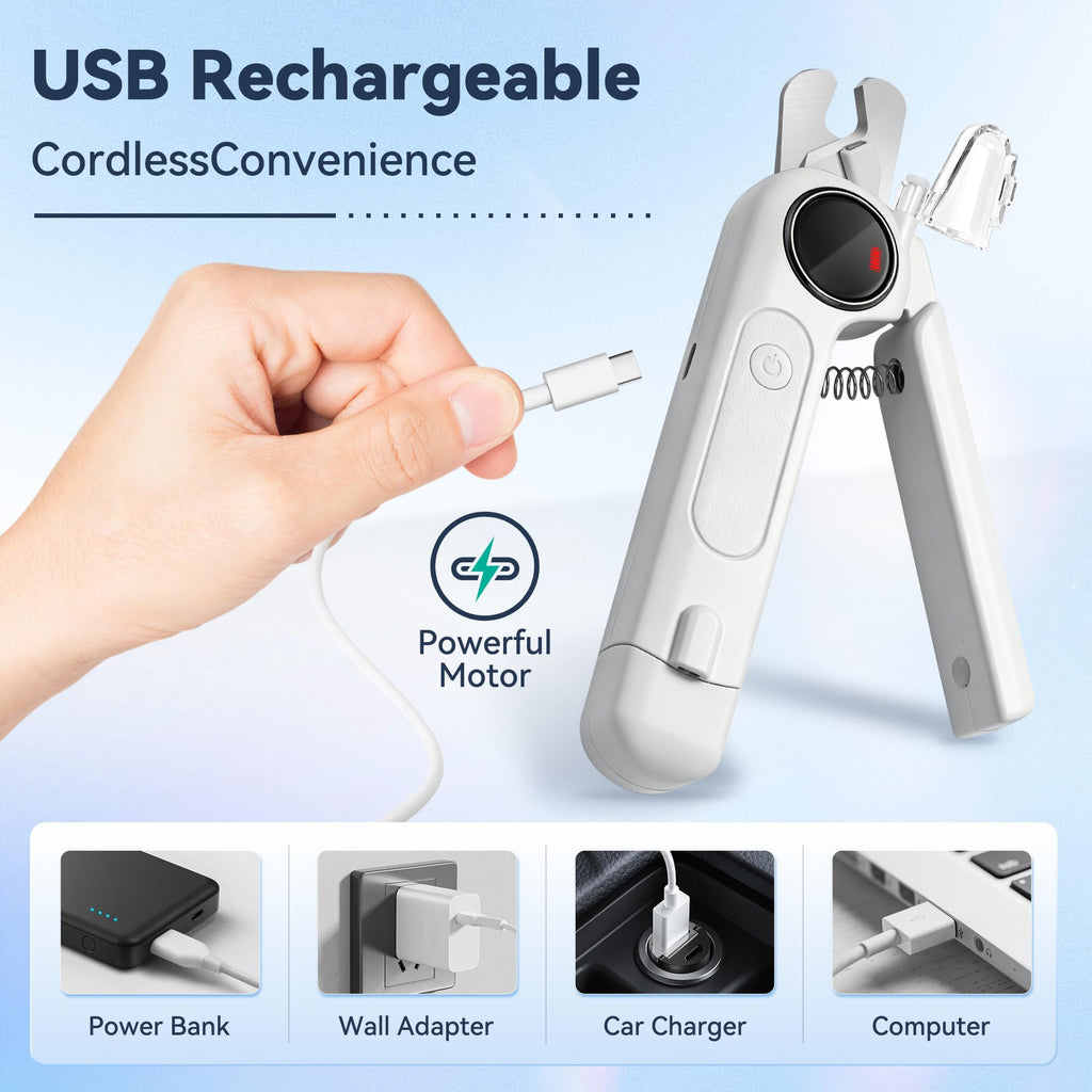 2-in-1 Quiet Electric Pet Nail Clipper & Grinder with Light C5437