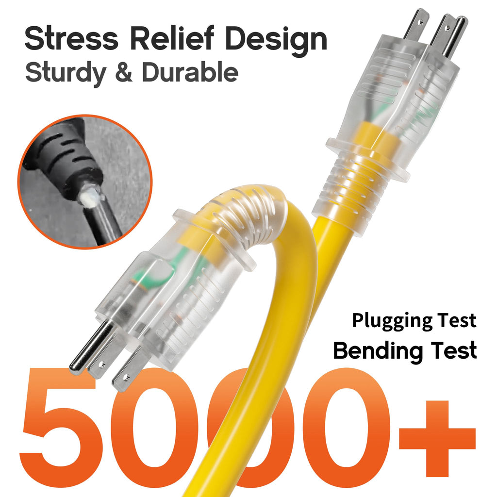 100FT 10 Gauge Extension Cord with Multiple Outlets Yellow N474738