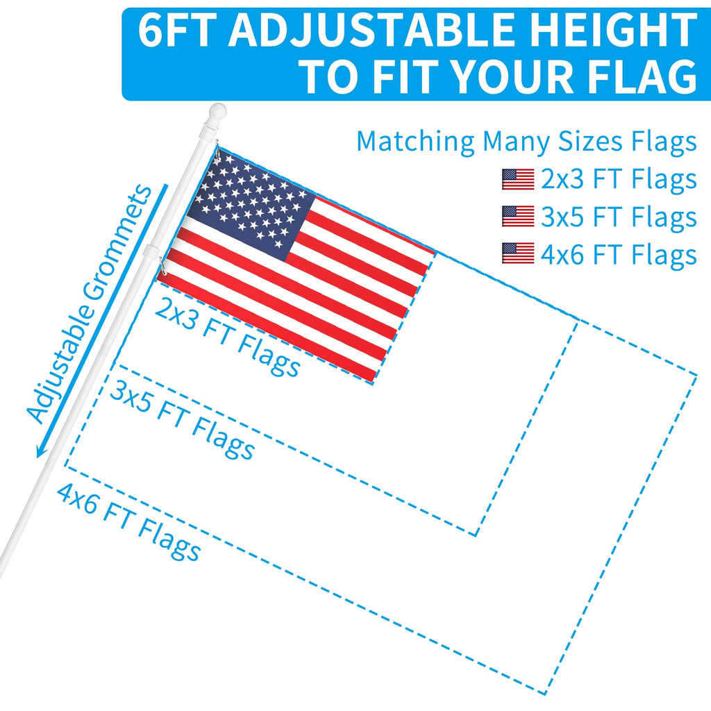 6 FT Stainless Steel Tangle Free Flag Pole Kit P49686