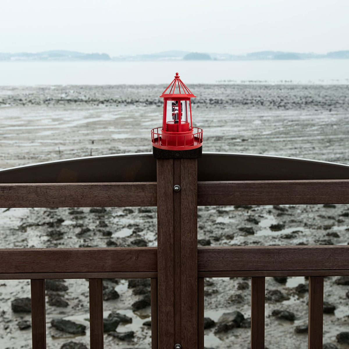 Solar Powered Lighthouse Iron Rotating Solar Light U942