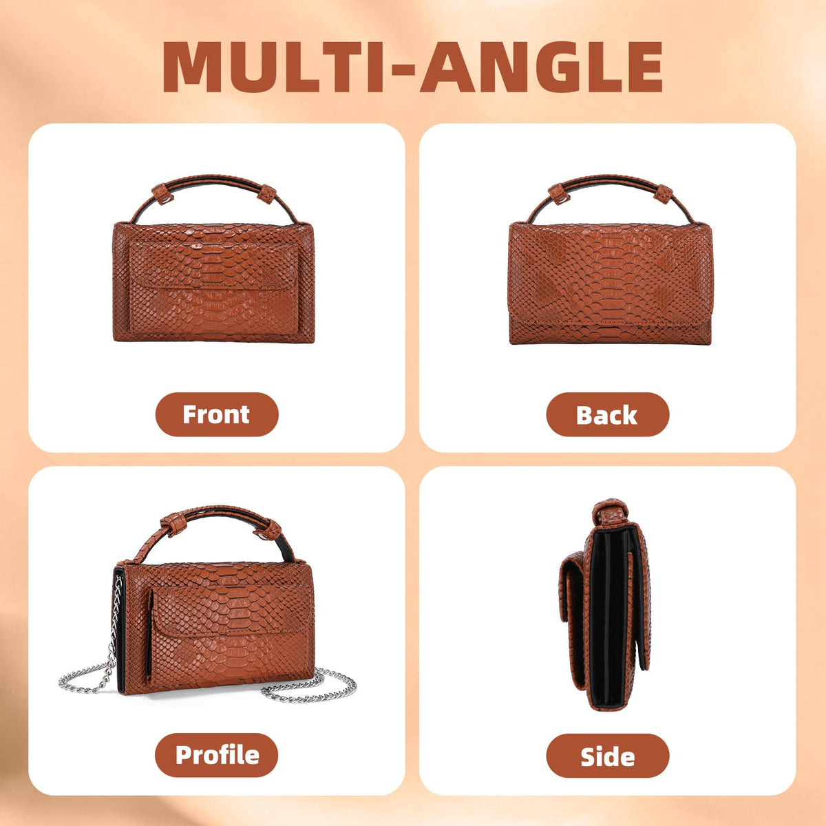 Animal Pattern Embossed Leather Crossbody Wallets Bags D705