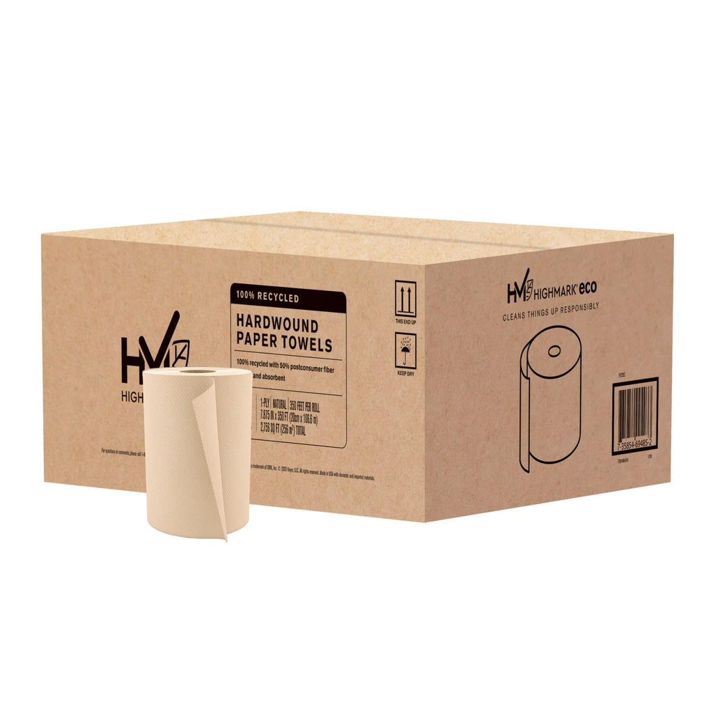 Hardwound Paper Towels, 100% Recycled, Natural, 12 Rolls C244196