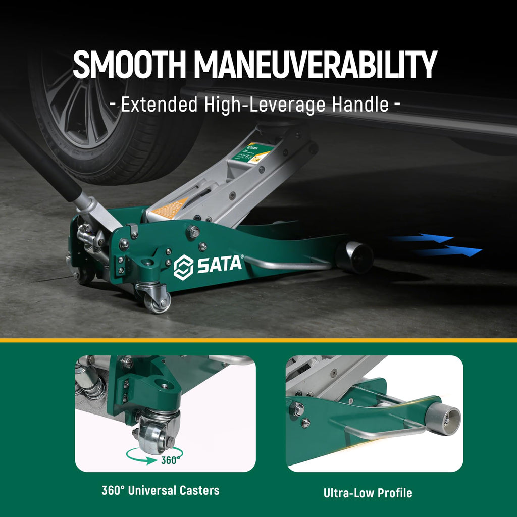 3-Ton Aluminum Floor Jack with Dual-Piston Rapid Lift Pump R485