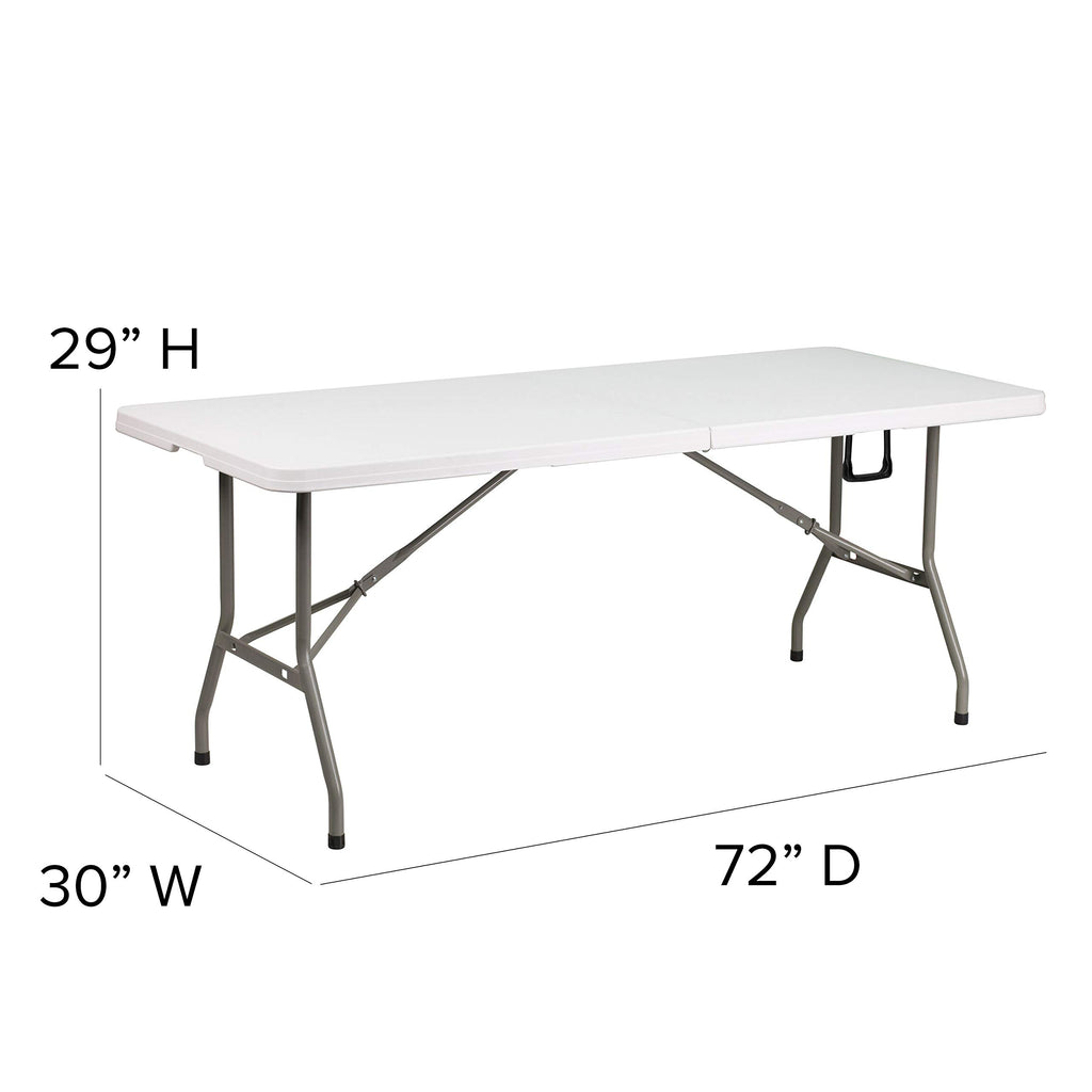 White 6-Foot Bi-Fold Plastic Folding Table X8536