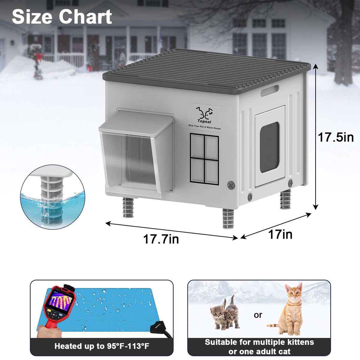 Heated Insulated Cat House G666969