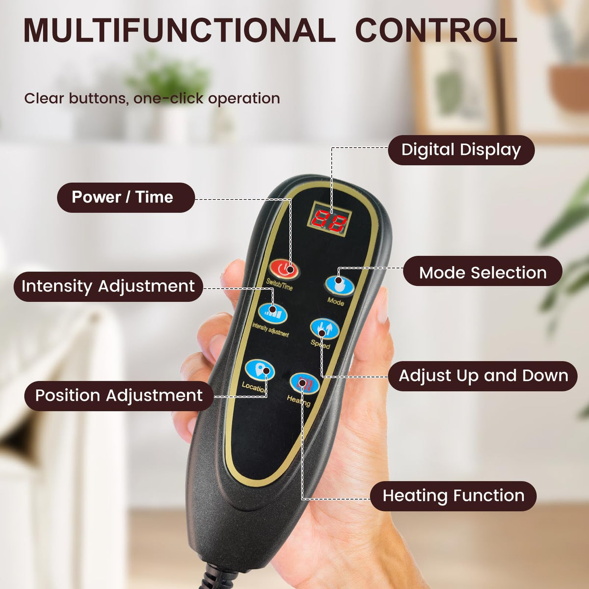 Full Body Massage Mat with 10 Vibration Heads, 9 Speeds & 3 Heat Levels I1399