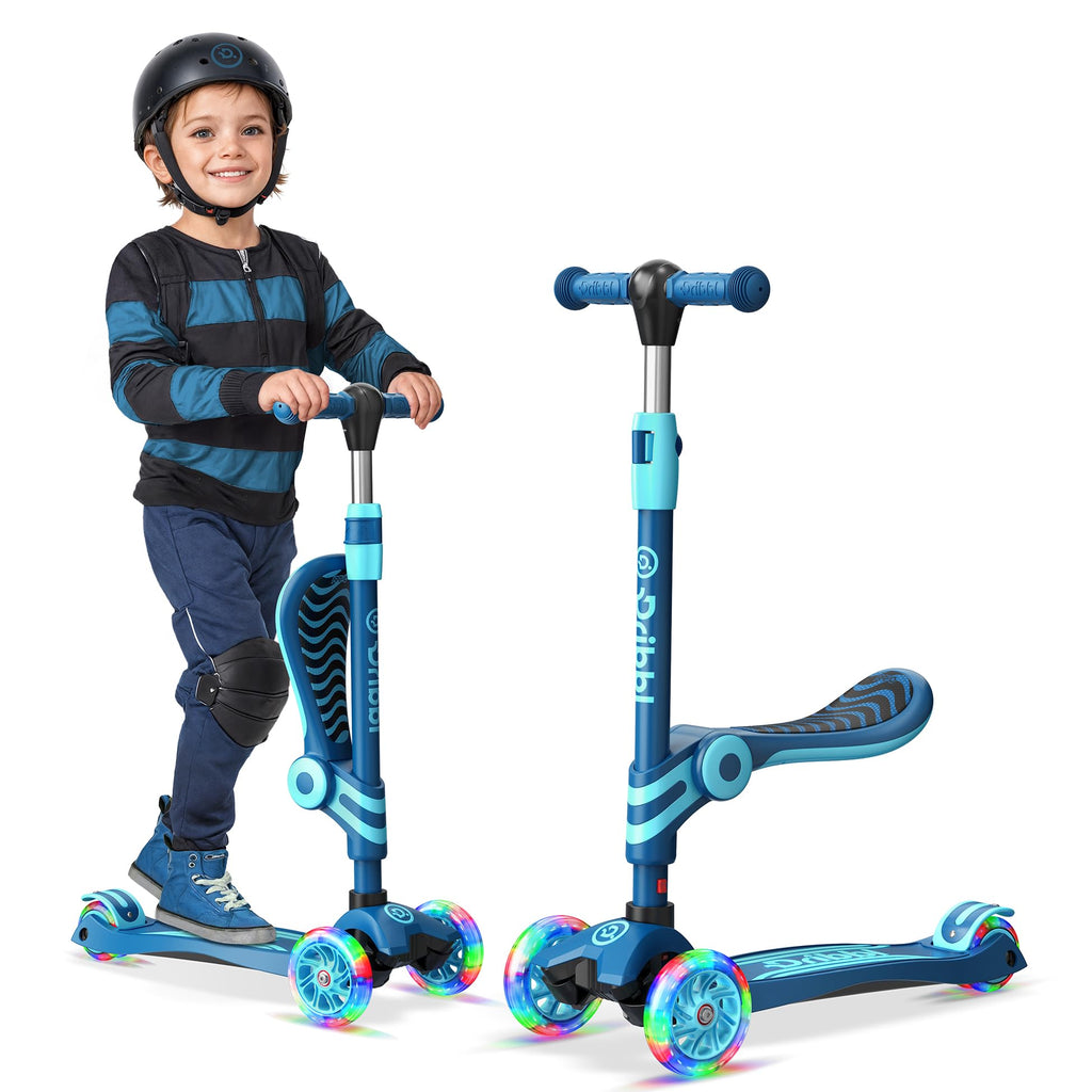 Blue 3 Wheel Scooter with Seat for Kids D685
