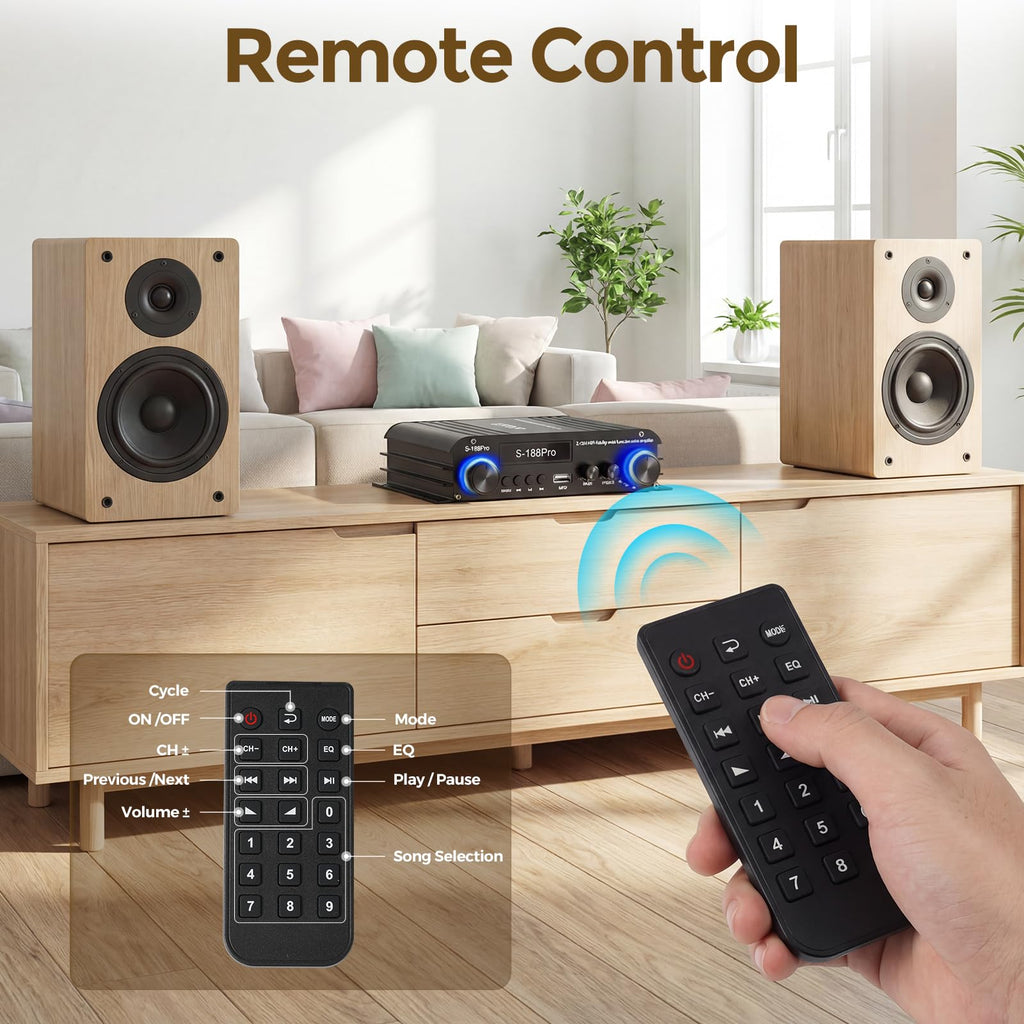 2.1 Channel Stereo Audio Amplifier Bluetooth 5.0 with Remote K286718