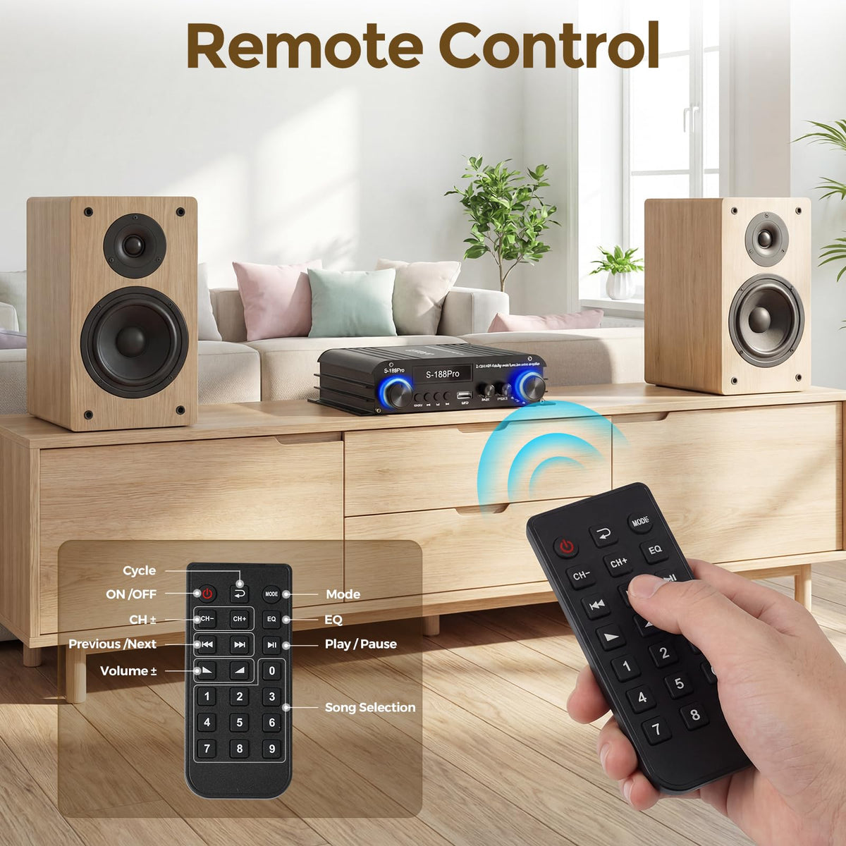2.1 Channel Stereo Audio Amplifier Bluetooth 5.0 with Remote K286718