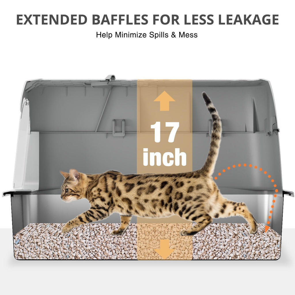 XXXL Stainless Steel Cat Litter Box with Lid S7233