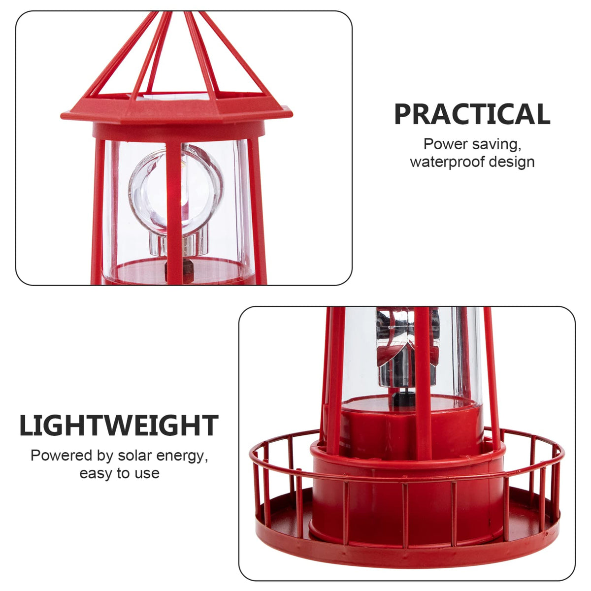 Solar Powered Lighthouse Iron Rotating Solar Light U942