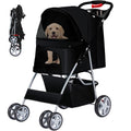 Foldable Pet Stroller 4 Wheels Black C453
