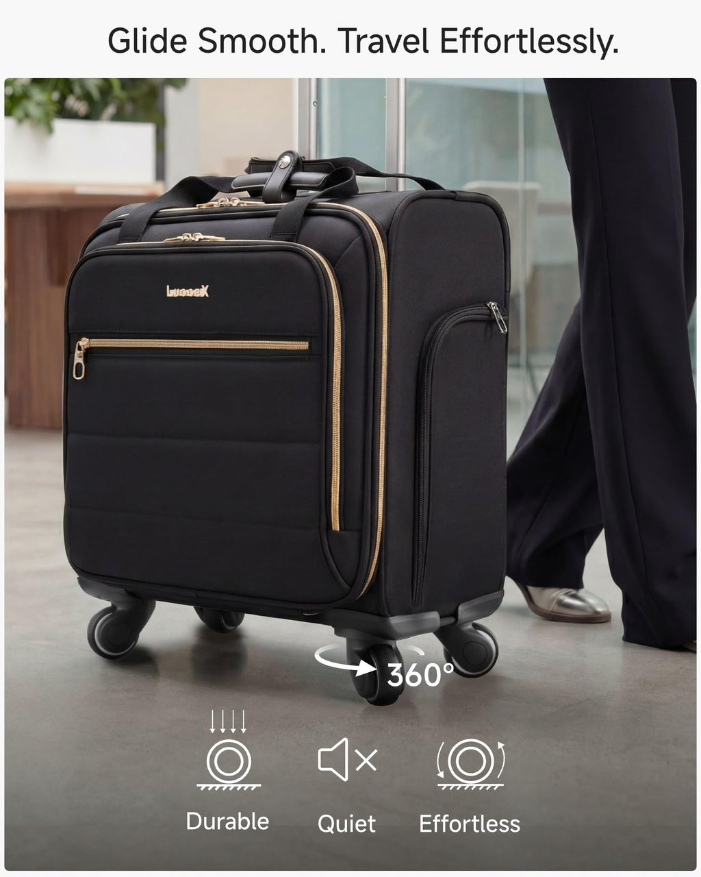 Black Rolling Laptop Bag Q660