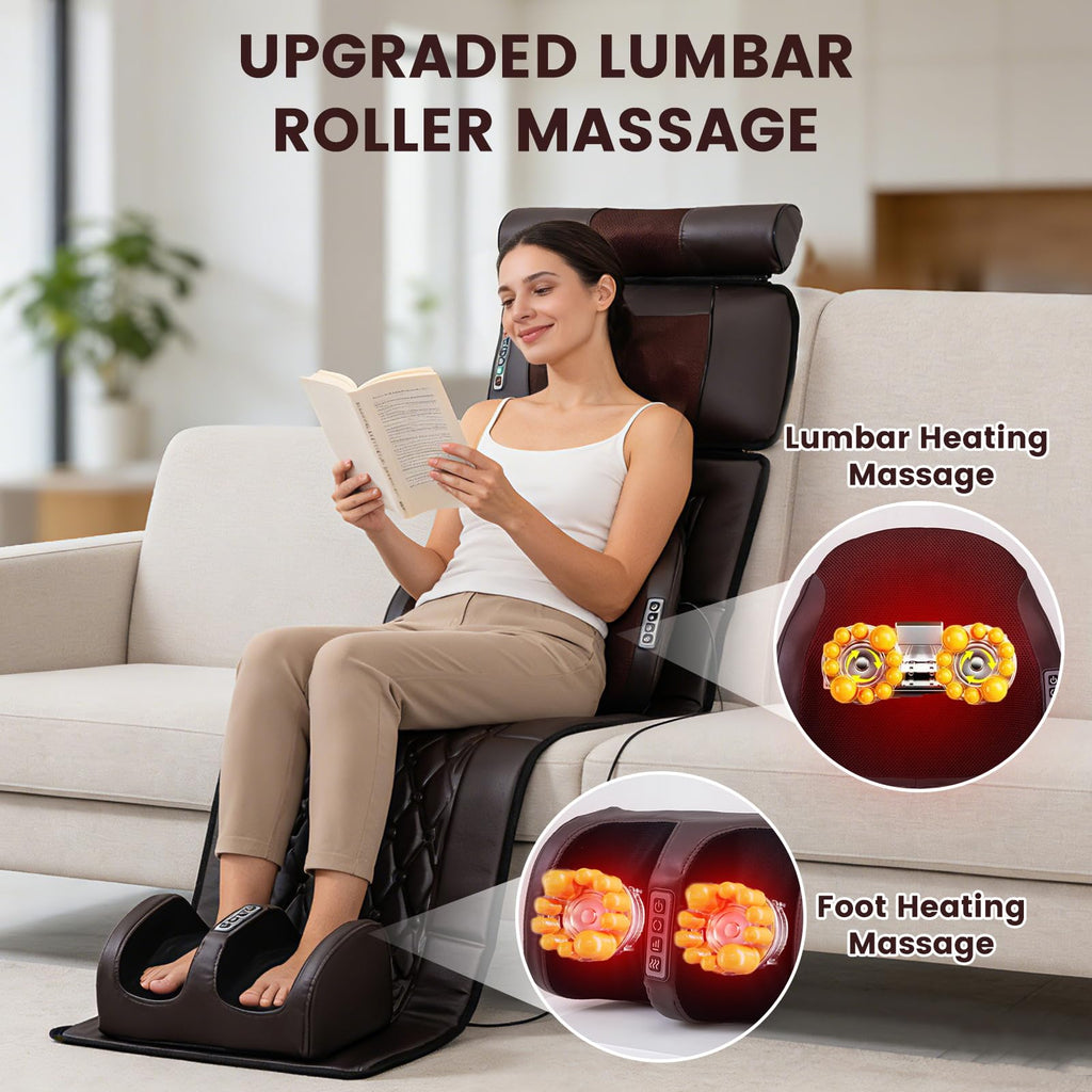 Full Body Massage Mat with 10 Vibration Heads, 9 Speeds & 3 Heat Levels I1399
