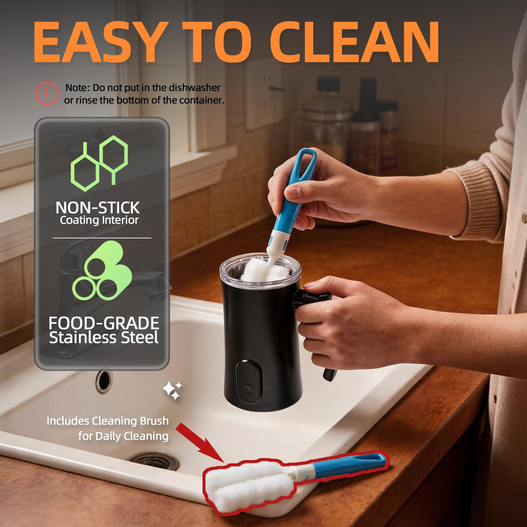 4-in-1 Electric Milk Frother and Steamer Black S27703