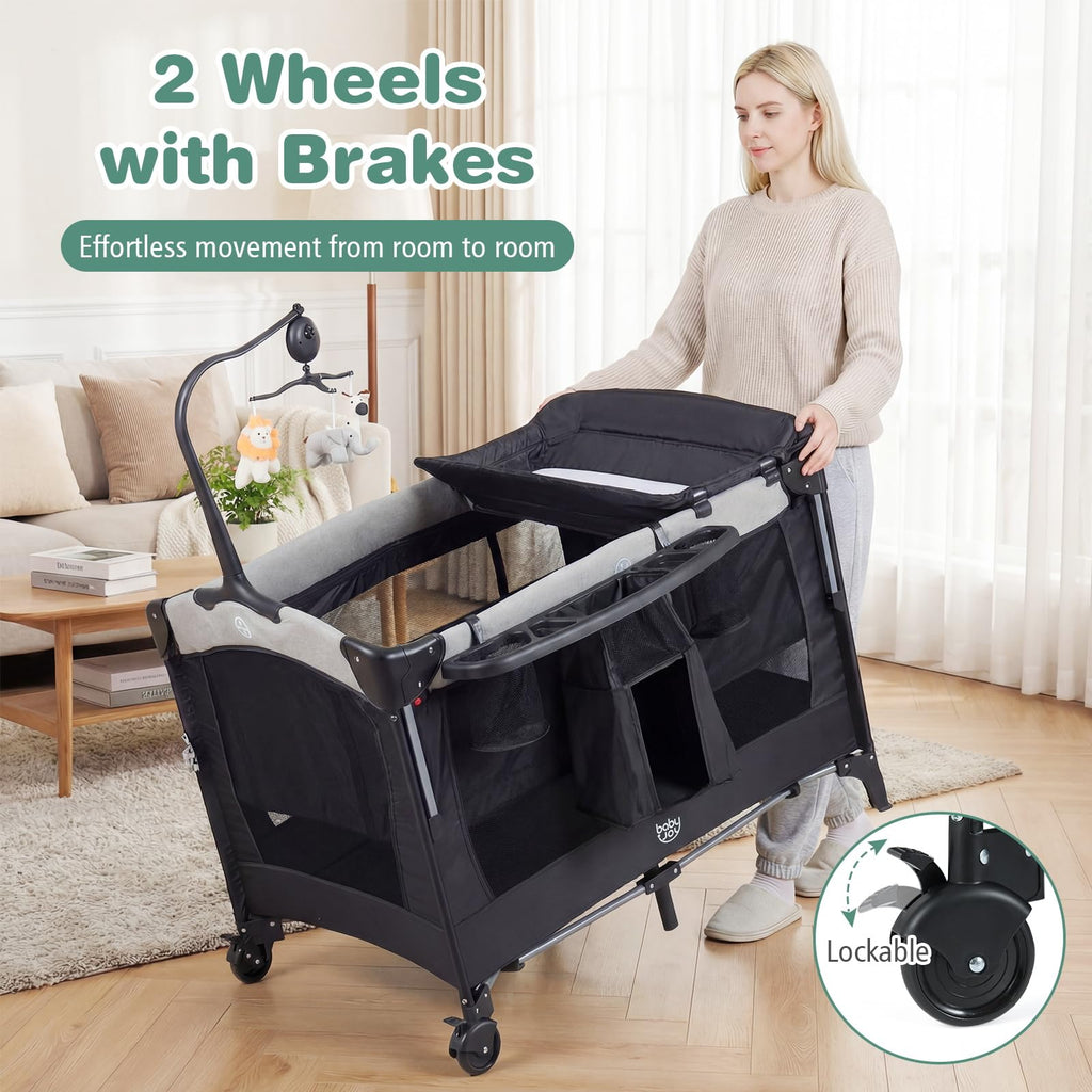 5-in-1 Pack and Play Bassinet Playard with Diaper Changer Q99814