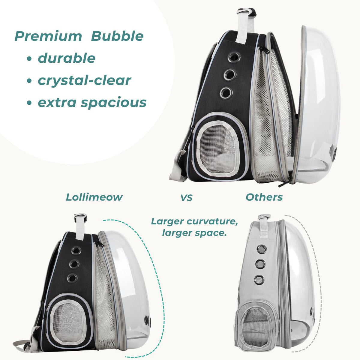 Expandable Cat Backpack with Mini Fan J88204