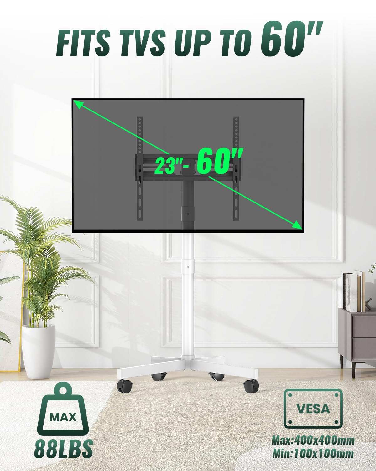 Rolling TV Stand on Wheels for 23-60 Inch TV P352880
